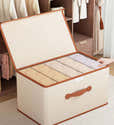 Boîte De Rangement Ronde Pliable Avec Couvercle - 42x26 Cm, Grise, Fenêtre Transparente, Poignée Cuir, Pour Chapeaux Ou Voyage - 12