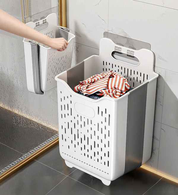 Joybos® Panier à linge pliable suspendu avec poignée de transport F259