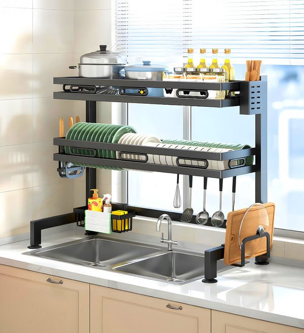 Joybos® Organisateur de cuisine robuste avec égouttoir et bac de récupération F246