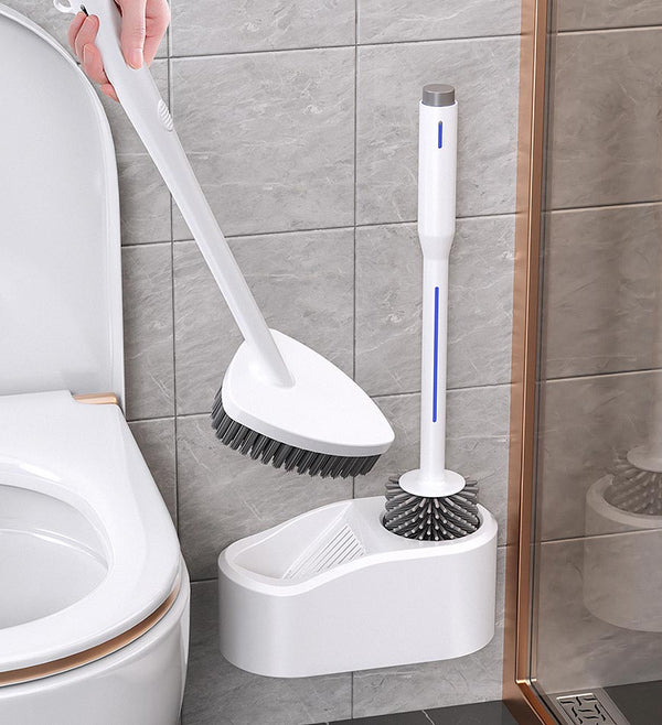 Joybos® Brosse WC  à Double Usage en Silicone Plate avec Supports F54