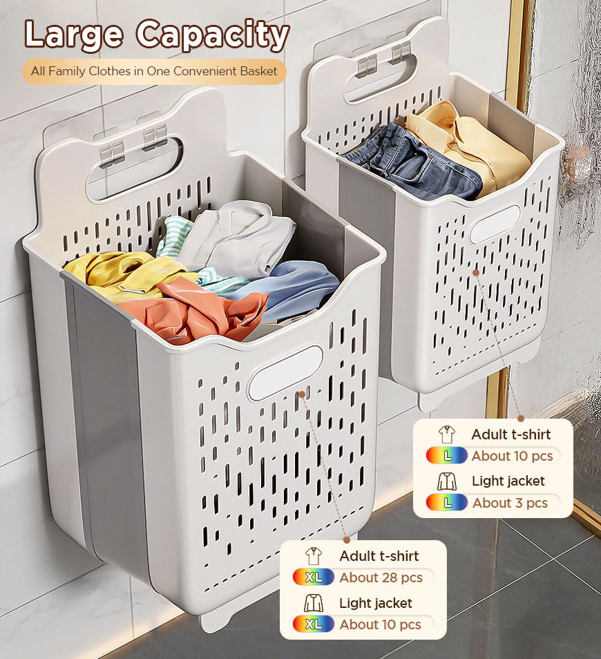 Panier à Linge Pliable Avec Couvercle Et Poignées - Maille Respirante, Design Suspendu Ou Posé, Beige - 11