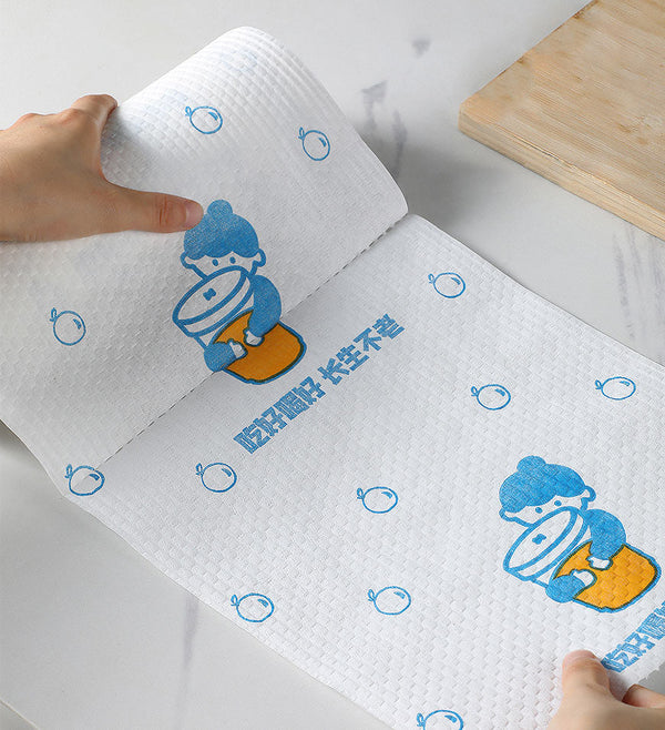 Joybos® Chiffons de Nettoyage Jetables pour la Cuisine avec Motif Imprimé