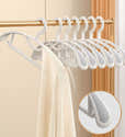 Lot De 10 Cintres Plastique Large épaule Antidérapants - Couleurs Assorties, Crochet Rotatif 360°, Pour Garde-robe, Séchage - 9