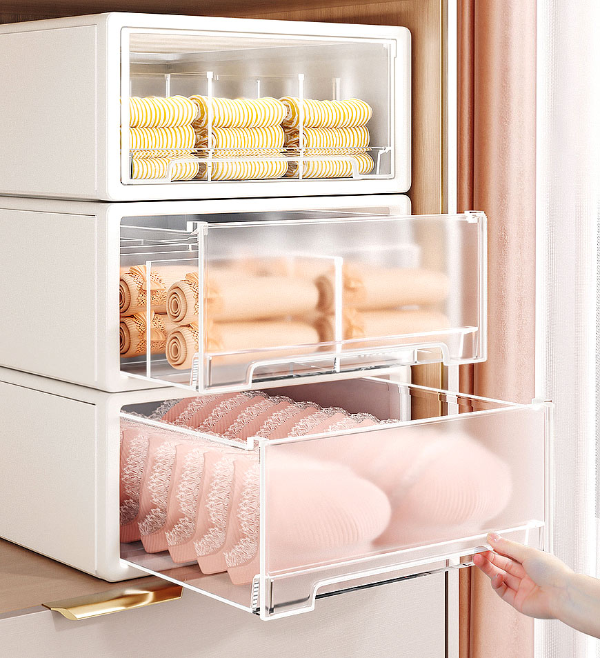 24 Bacs De Rangement En Plastique Empilables Fly Tower Blanc